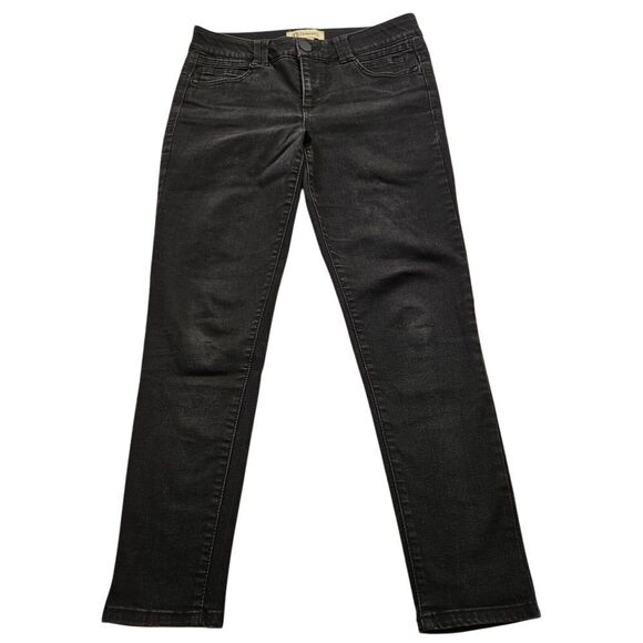 Democracy Jeans Ab Technology Skinny Leg sz 8 Black‎ Button Zip Mid Rise Stretch - Picture 1 of 11